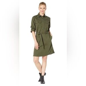 FILSON Colville long sleeve shirt dress, olive green, size XL